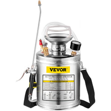 VEVOR 1Gal Stainless Steel Hand Pump Sprayer with Hose & Adjustable Nozzle
