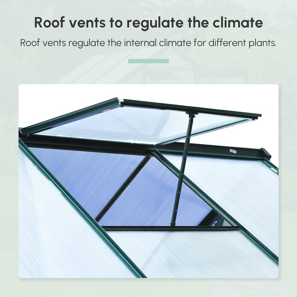 6x6 Walk-In Aluminum Greenhouse with UV Panels & Vent