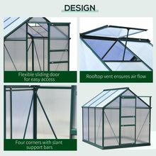 6x6 Walk-In Aluminum Greenhouse with UV Panels & Vent