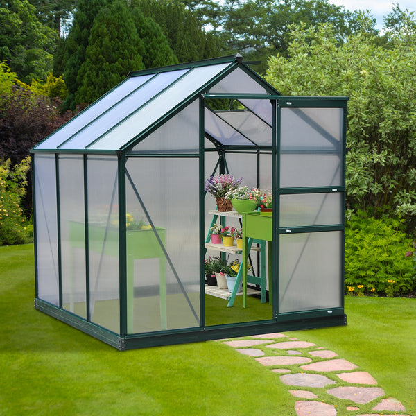 6x6 Walk-In Aluminum Greenhouse with UV Panels & Vent