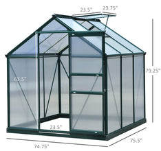 6x6 Walk-In Aluminum Greenhouse with UV Panels & Vent